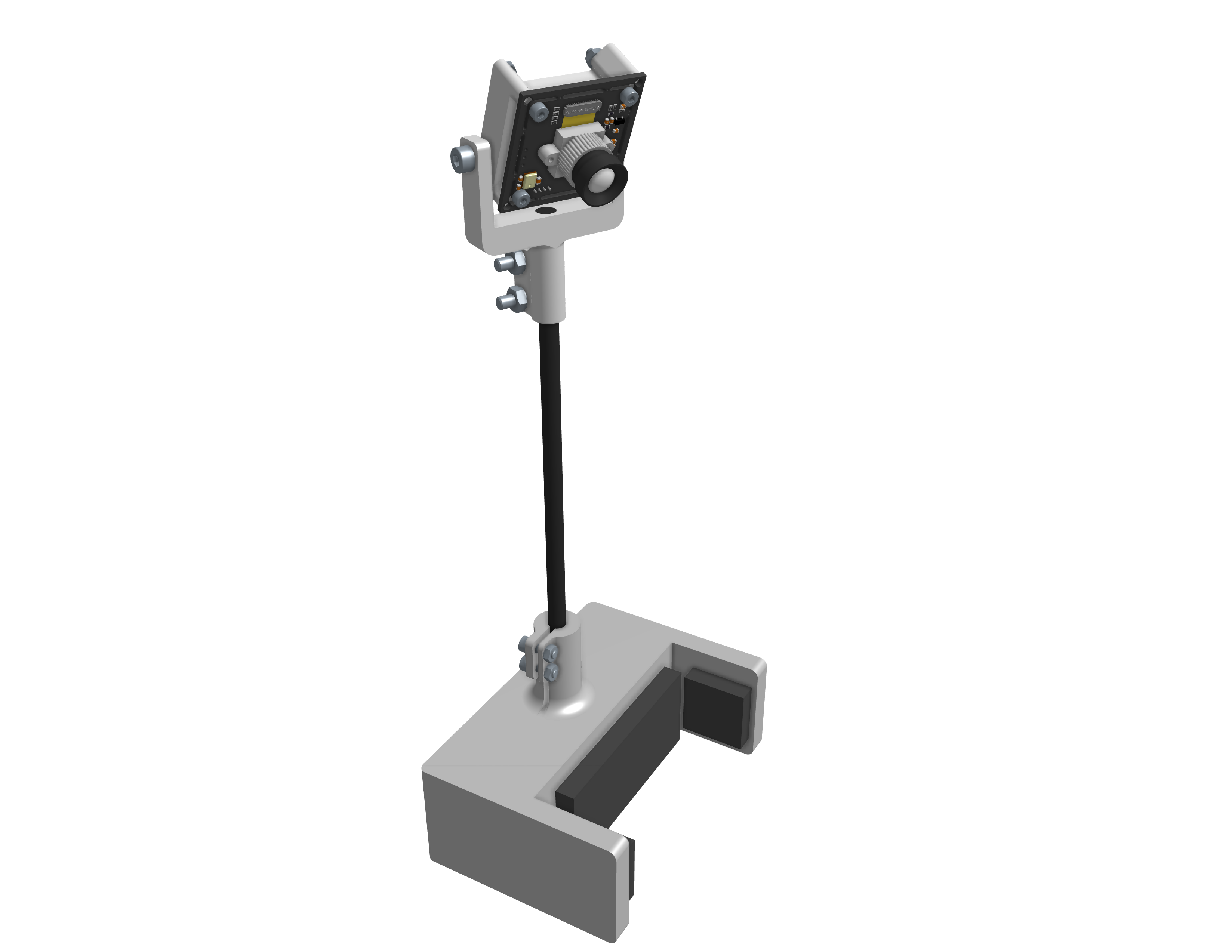 Camera subassembly CAD render — view 2