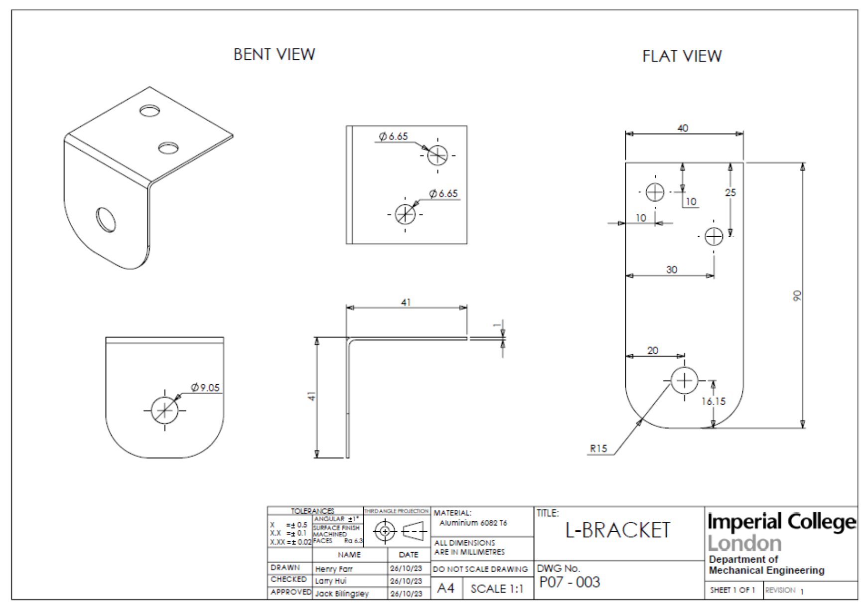L Bracket Drawing