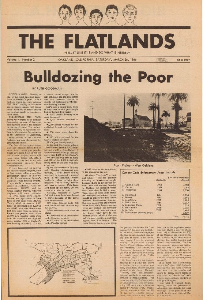 Oakland Public Library: The Flatlands newspaper &ldquo;Bulldozing the poor&rdquo;