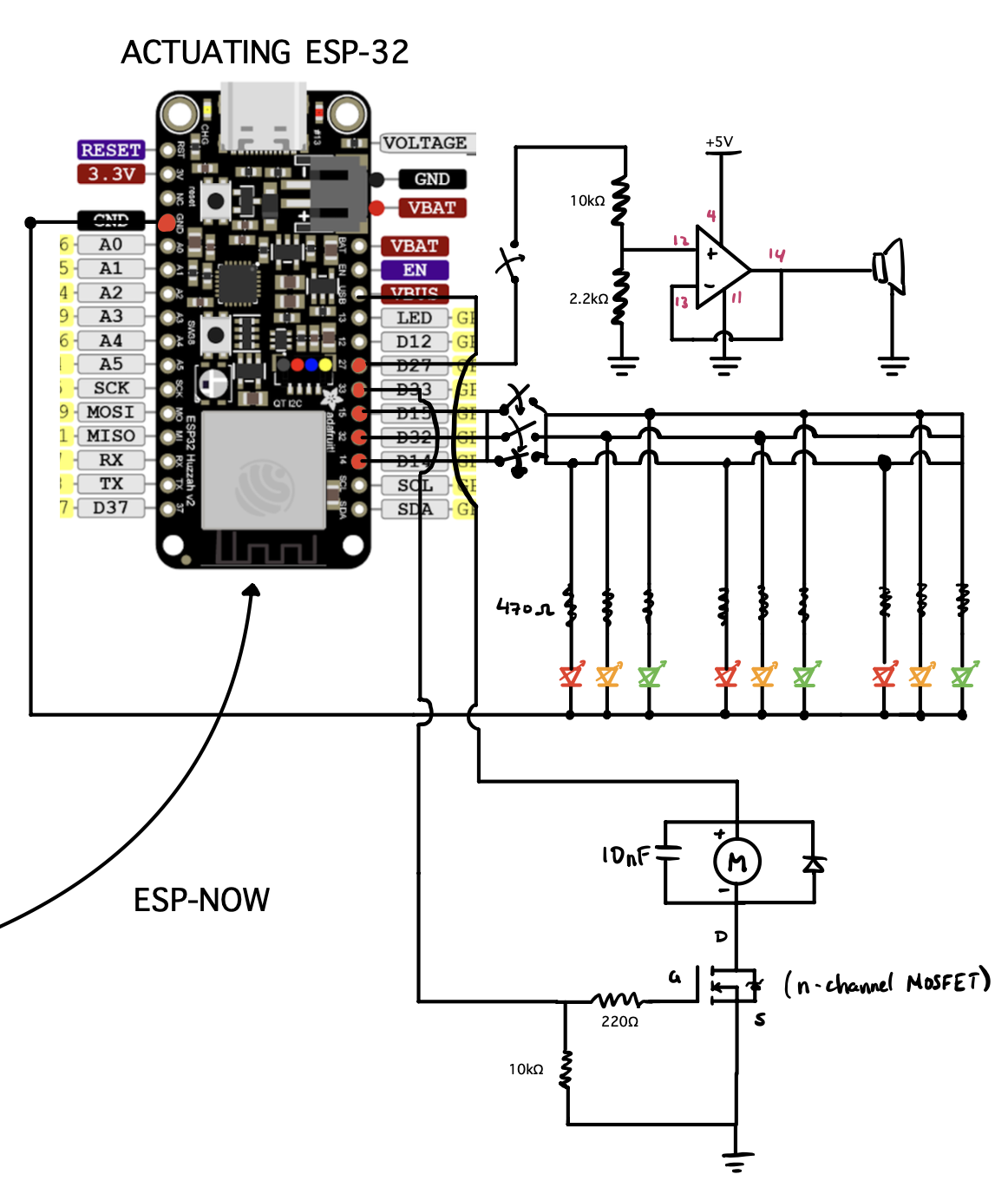 Actuating ESP32 Circuit Diagram